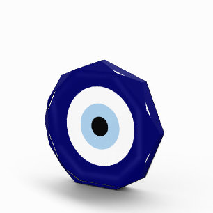Blue Evil Eye Good luck & Protection Symbol Photo Block