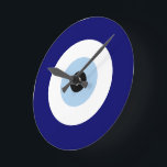 Blue Evil Eye Good luck & Protection Symbol Round Clock<br><div class="desc">Blue Evil Eye Good luck & Protection Symbol Amulet Design</div>