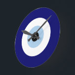 Blue Evil Eye Good luck & Protection Symbol Round Clock<br><div class="desc">Blue Evil Eye Good luck & Protection Symbol Amulet Design</div>