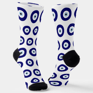 Blue Evil Eye Good luck & Protection Symbol Socks