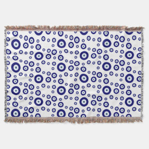 Blue Evil Eye Good luck & Protection Symbol Throw Blanket