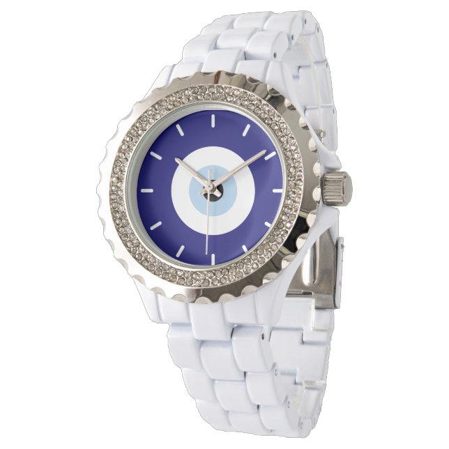 Blue Evil Eye Good luck & Protection Symbol Watch (Angled)