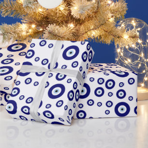 Blue Evil Eye Good luck & Protection Symbol Wrapping Paper