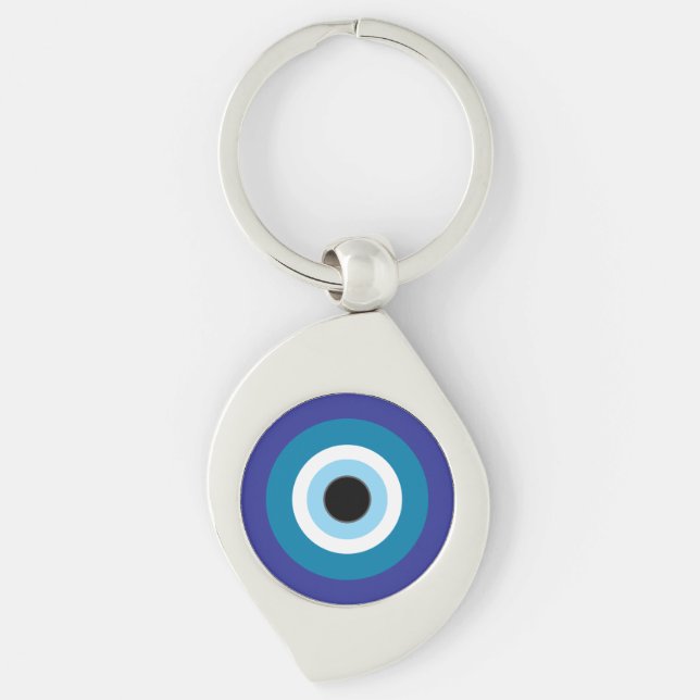 Blue Evil Eye Keychain (Front)