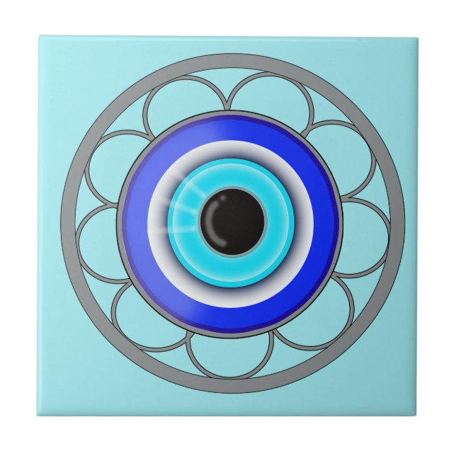 Blue Evil Eye Repels Negative Energy - Tile (Front)