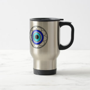 Blue Evil Eye Repels Negative Energy - Travel Mug