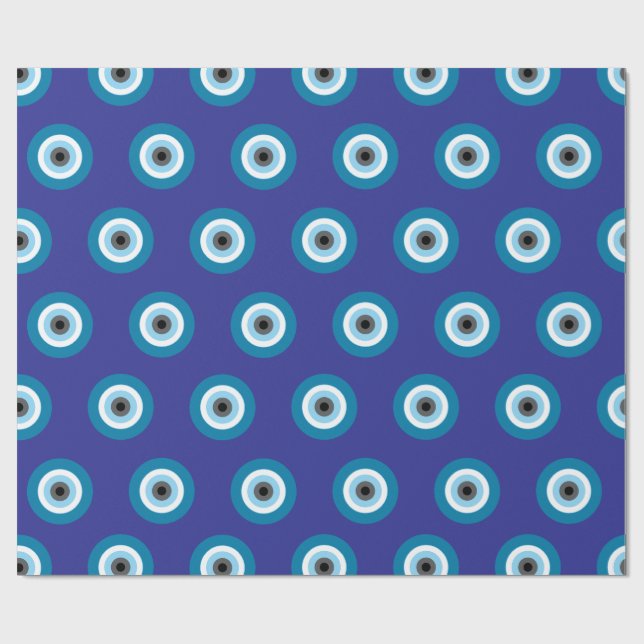 Blue Evil Eye Wrapping Paper (Flat)