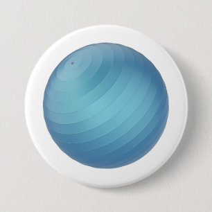 Blue exercise ball 7.5 cm round badge