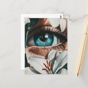 Blue Eye and White Lillies Postcard