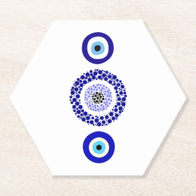 Blue Eye Coasters - Custom Hexagonal Design (Front)