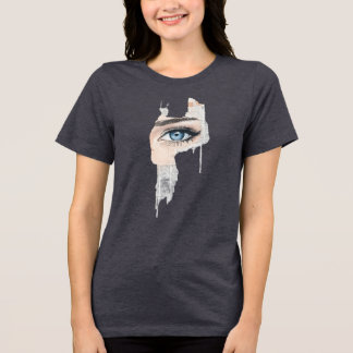 Blue Eye Collage Abstract Artwork Tri-Blend Shirt