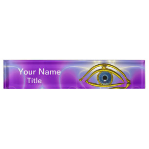 BLUE EYE Doctor,Ophthalmic,Oculist Symbol,Purple Nameplate