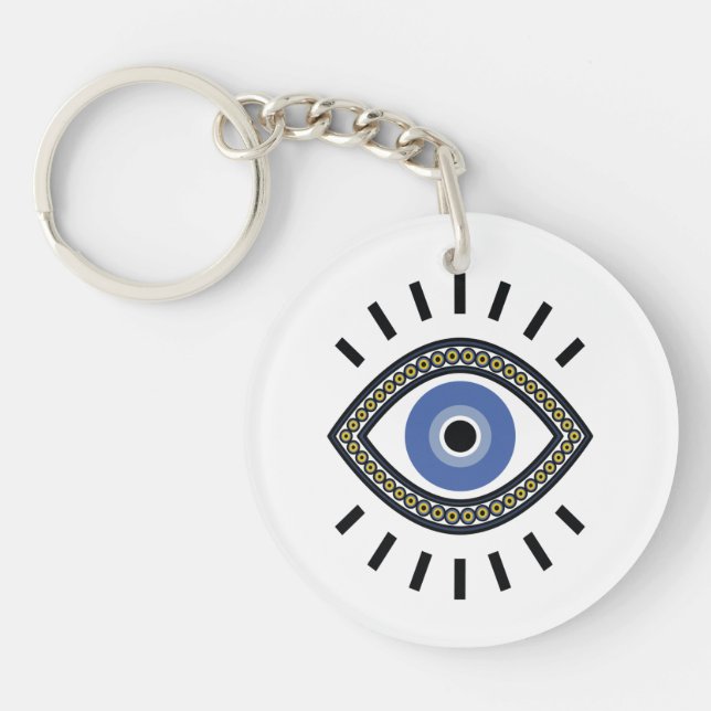 Blue eye, evil eye protection, good luck key ring (Front)