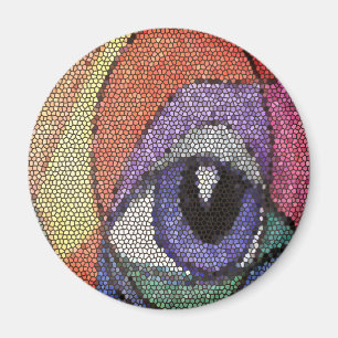 Blue Eye fractal stained looking glass Poster Magnet