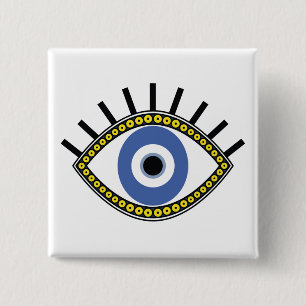 Blue eye, good luck, protection from evil eye 15 cm square badge