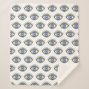 Blue eye, good luck, protection from evil eye  sherpa blanket