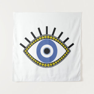 Blue eye, good luck, protection from evil eye tapestry