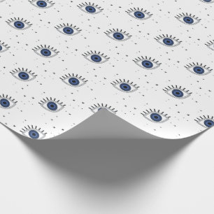 Blue eye good luck protection from evil eye wrapping paper