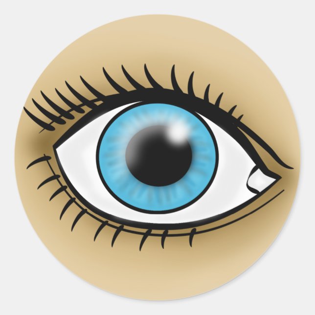 Blue Eye icon Classic Round Sticker (Front)