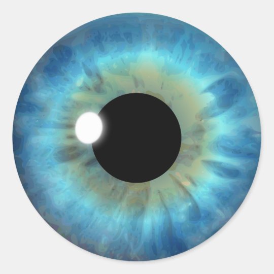 1 round printable stickers inch Blue Eye Custom Round Eyeball Zazzle Iris Stickers  Cool