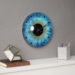 Blue Eye Iris Eyeball Custom Large Round Clock
