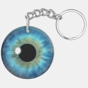 Blue Eye Iris Round Double Sided Acrylic Keychain