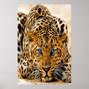 Blue Eye Leopard Poster