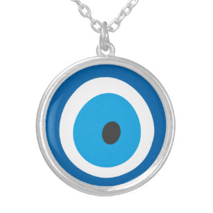Blue Eye Lucky Charm Silver Plated Necklace