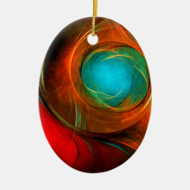 Blue Eye Modern Abstract Fine Art Cool Pattern #16 Ceramic Ornament (Front)