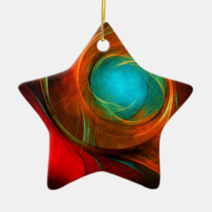 Blue Eye Modern Abstract Fine Art Cool Pattern #16 Ceramic Ornament