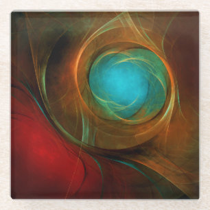 Blue Eye Modern Abstract Fine Art Cool Pattern #16 Glass Coaster