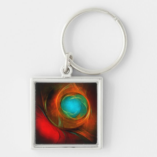 Blue Eye Modern Abstract Fine Art Cool Pattern #16 Key Ring (Front)