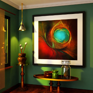 Blue Eye Modern Abstract Fine Art Cool Pattern #16 Poster