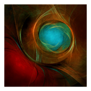 Blue Eye Modern Abstract Fine Art Cool Pattern #16 Poster