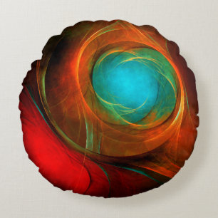 Blue Eye Modern Abstract Fine Art Cool Pattern #16 Round Cushion