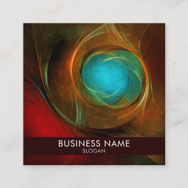 Blue Eye Modern Abstract Fine Art Cool Pattern #16 Square Business Card (Front)