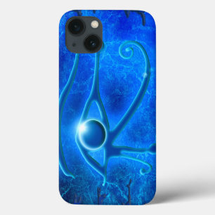 Blue Eye of Horus, Wadjet Egyptian Fantasy in Blue iPhone 13 Case