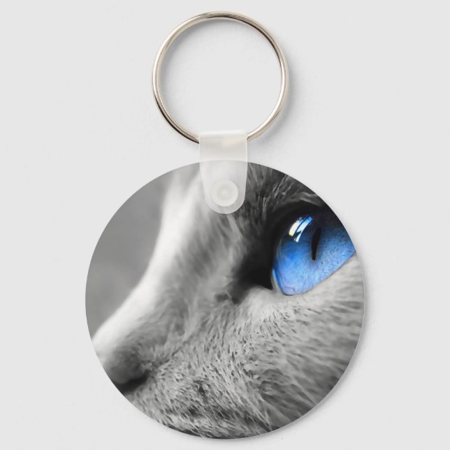 Blue eye of Siamese Key Ring (Front)