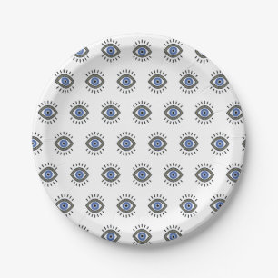 Blue eye protection from bad energy, evil eye paper plate