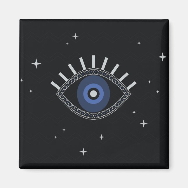 Blue eye protection magic talisman symbol magnet (Front)