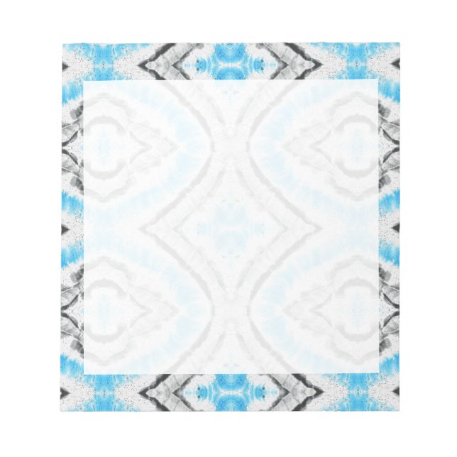 Blue Eye Shibori Tie Dye Rustic Pattern Notepad (Front)