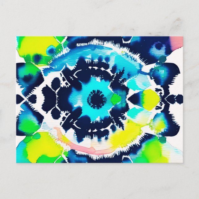 Blue Eye Tie Dye Postcard (Front)