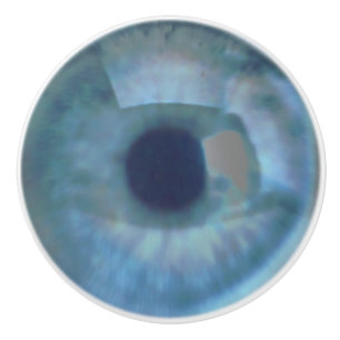 Blue Eyeball Ceramic Knob