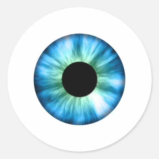 Blue Eyeball Evil Eye Protection Halloween Classic Round Sticker (Front)