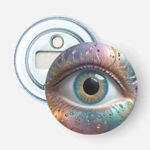 Blue Eyeball Fractal Art, Bottle Opener