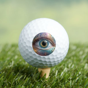 Blue Eyeball Fractal Art, Golf Balls