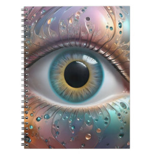 Blue Eyeball Fractal Art, Notebook