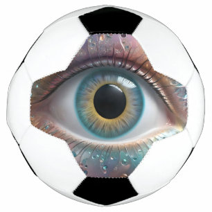 Blue Eyeball Fractal Art, Soccer Ball