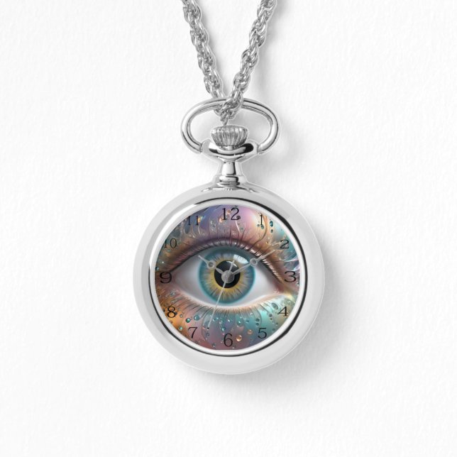 Blue Eyeball Fractal Art, Watch (Front)