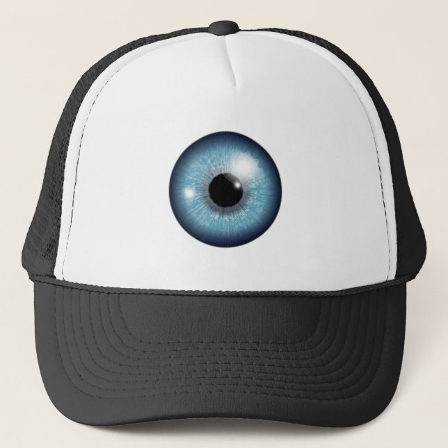 Blue eyeball trucker hat (Front)